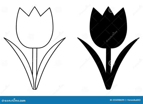 Tulip Outline Vector Art, Icons, and Graphics for Free。